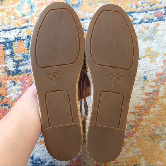Eileen Fisher Lee Tumbled Nubuck Strappy D'Orsay Ballerina Espadrille Flats 8 - Picture 3 of 4